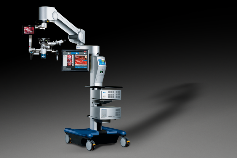 THE MICROSCOPE HS HI-R 1000 ON FLOOR STAND FS 3-43